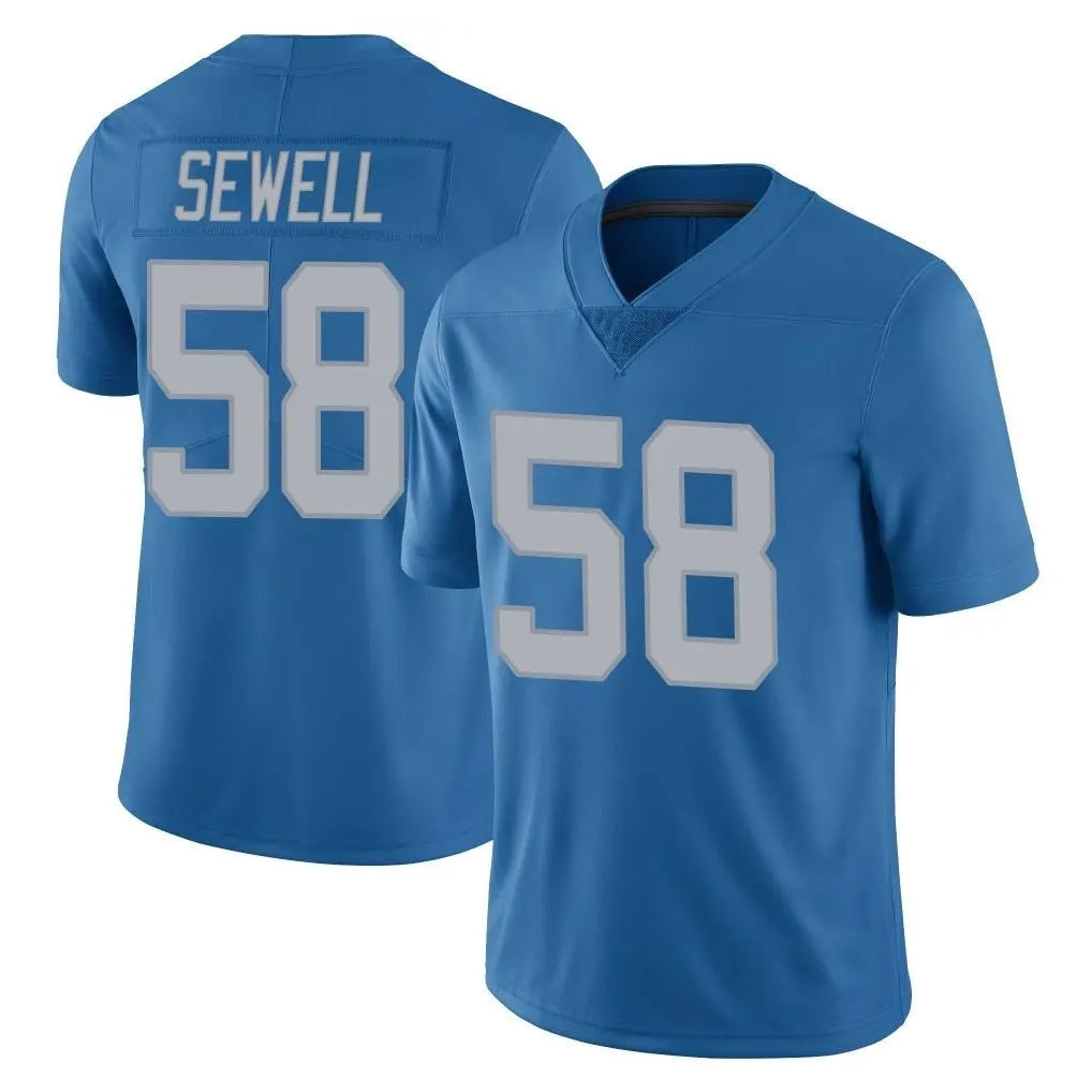 Choea D.Lions #58 Penei Sewell Player Blue Limited Throwback Vapor Untouchable Stitched Jerseys