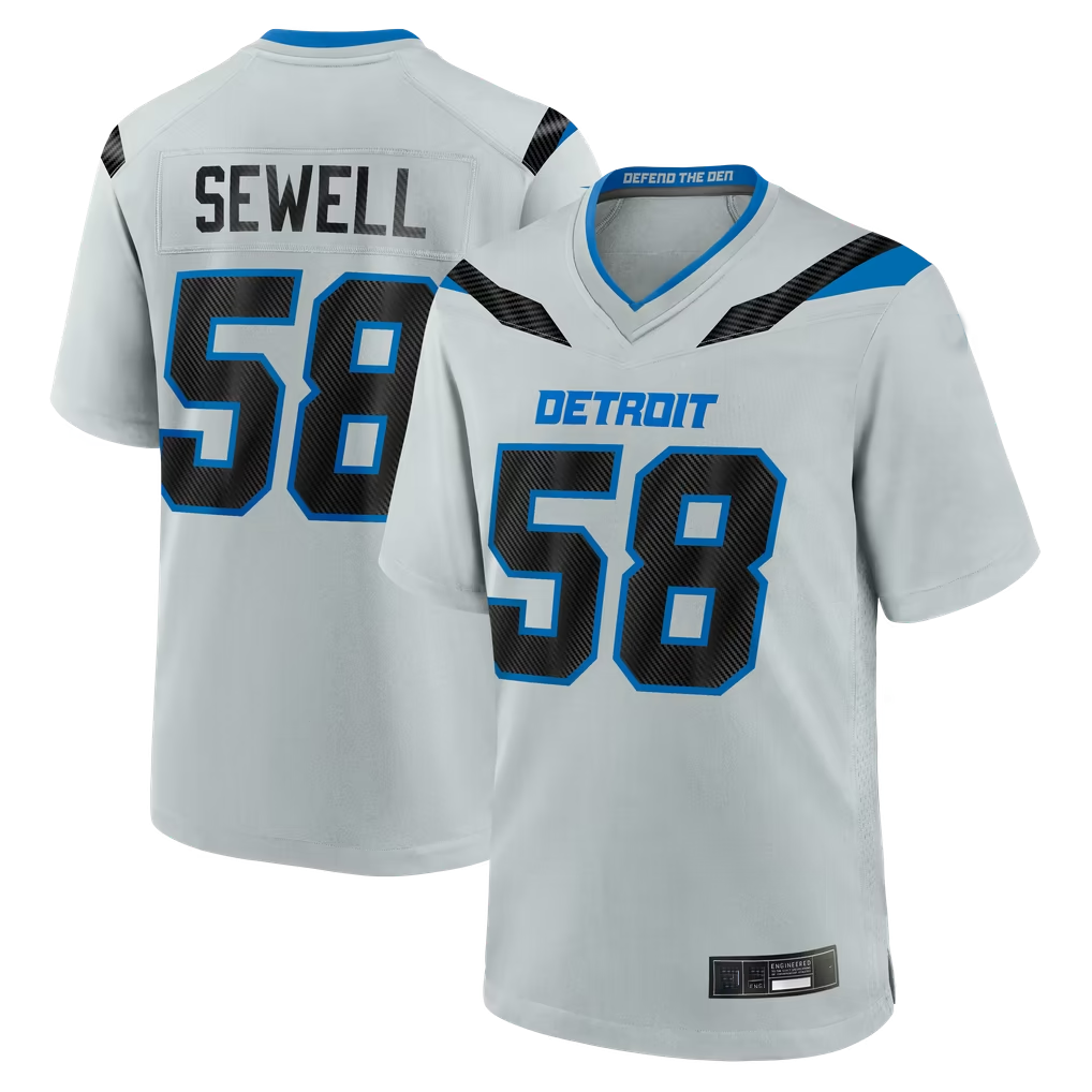 Choea D.Lions #58 Penei Sewell Silver 2026 Rivalries Collection Game Stitched Jerseys