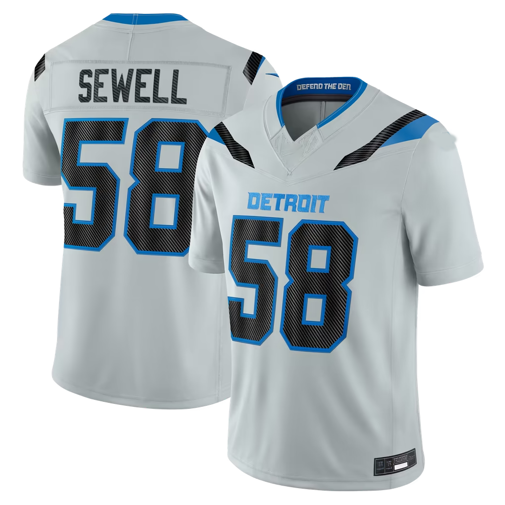 Choea D.Lions #58 Penei Sewell Silver 2026 Rivalries Collection Limited Stitched Jerseys