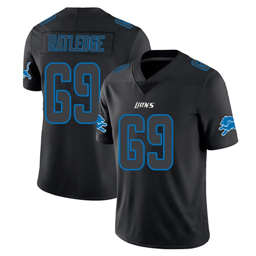 Choea D.Lions #69 Tate Ratledge Player Black Impact Limited Home Game Stitched Jerseys