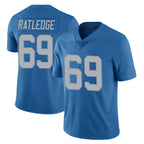 Choea D.Lions #69 Tate Ratledge Player Blue Limited Throwback Vapor Untouchable Stitched Jerseys