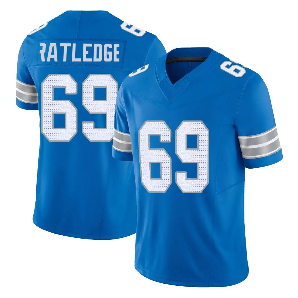 Choea D.Lions #69 Tate Ratledge Player Blue Limited Vapor F.U.S.E. Alternate Home Game Stitched Jerseys
