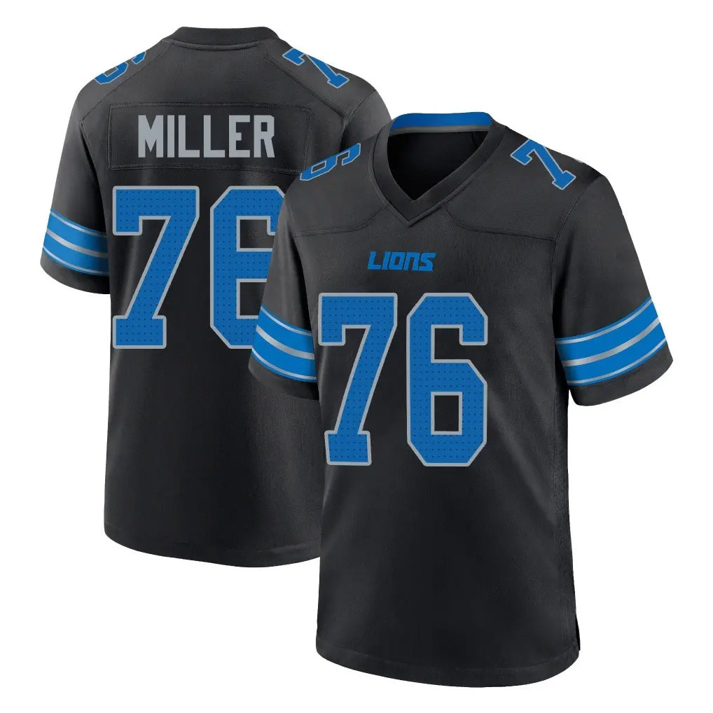 Choea D.Lions #76 Blake Miller Player Black Alternate Home Game Stitched Jerseys