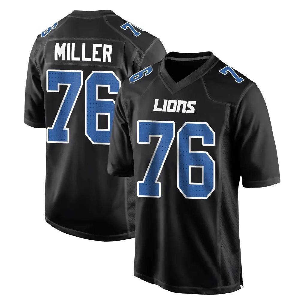 Choea D.Lions #76 Blake Miller Player Black Fashion Home Game Stitched Jerseys