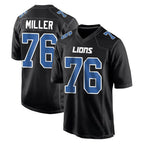 Choea D.Lions #76 Blake Miller Player Black Fashion Home Game Stitched Jerseys