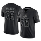Choea D.Lions #76 Blake Miller Player Black Reflective Limited Home Game Stitched Jerseys