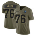 Choea D.Lions #76 Blake Miller Player Olive 2025 Salute To Service Limited Home Game Stitched Jerseys