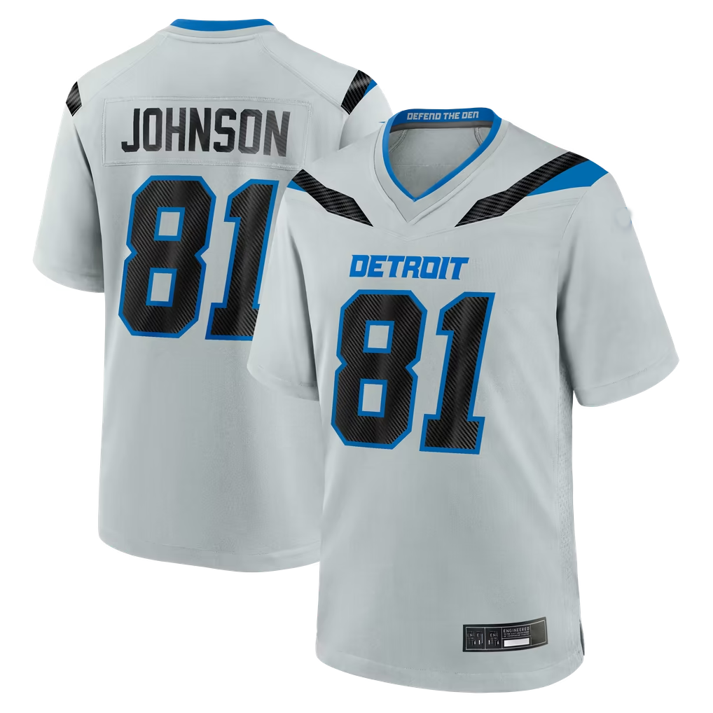Choea D.Lions #81 Calvin Johnson Silver 2026 Rivalries Collection Game Stitched Jerseys