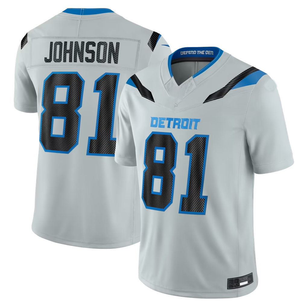 Choea D.Lions #81 Calvin Johnson Silver 2026 Rivalries Collection Limited Stitched Jerseys