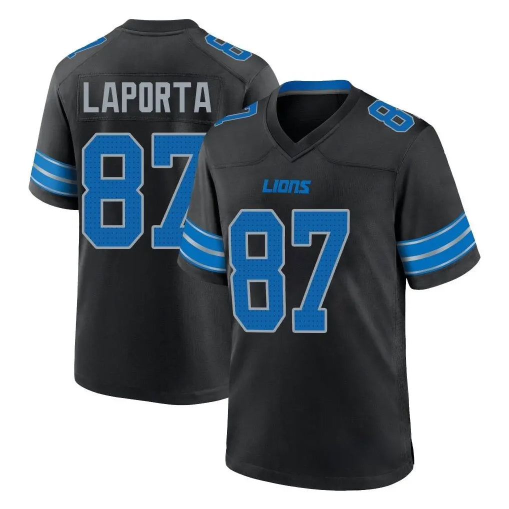 Choea D.Lions #87 Sam LaPorta Player Black Alternate Home Game Stitched Jerseys