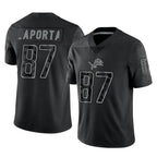 Choea D.Lions #87 Sam LaPorta Player Black Reflective Limited Home Game Stitched Jerseys