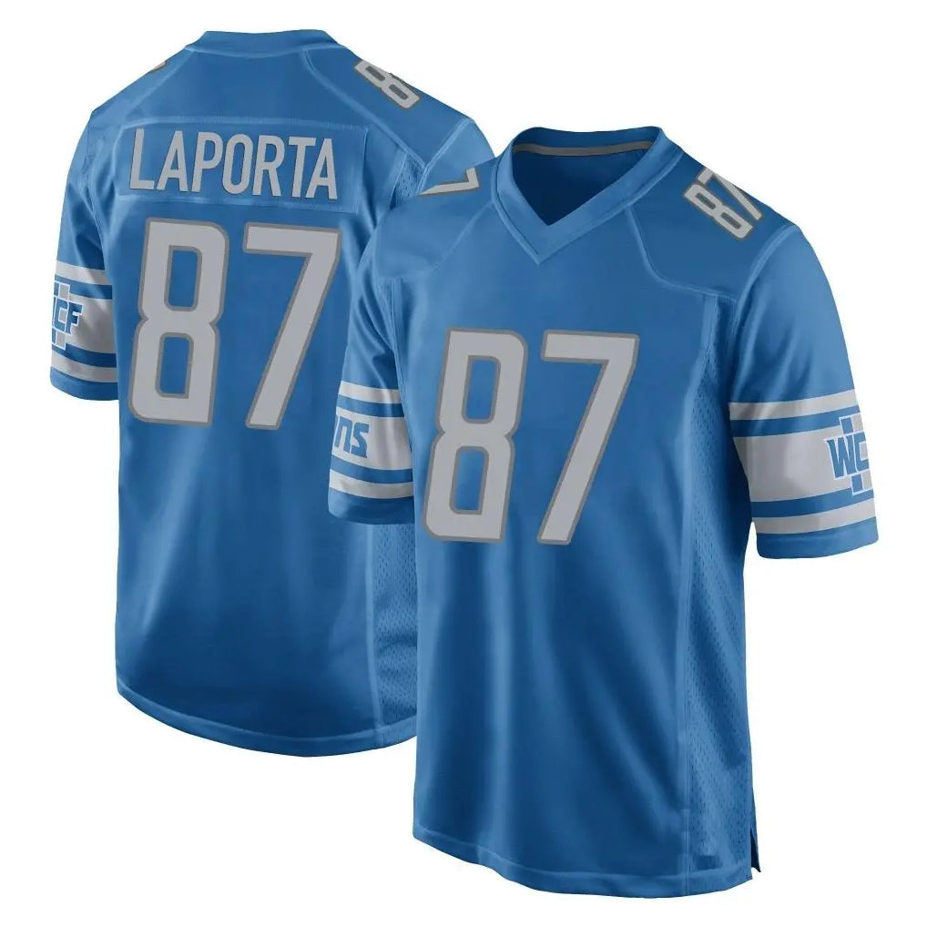 Choea D.Lions #87 Sam LaPorta Player Blue Home Game Stitched Jerseys