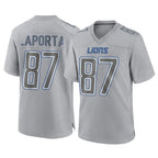 Choea D.Lions #87 Sam LaPorta Player Gray Atmosphere Fashion Home Game Stitched Jerseys