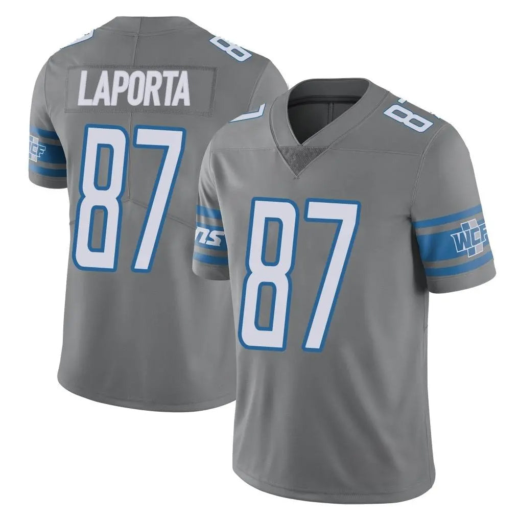 Choea D.Lions #87 Sam LaPorta Player Gray Vapor Untouchable Limited Home Game Stitched Jerseys