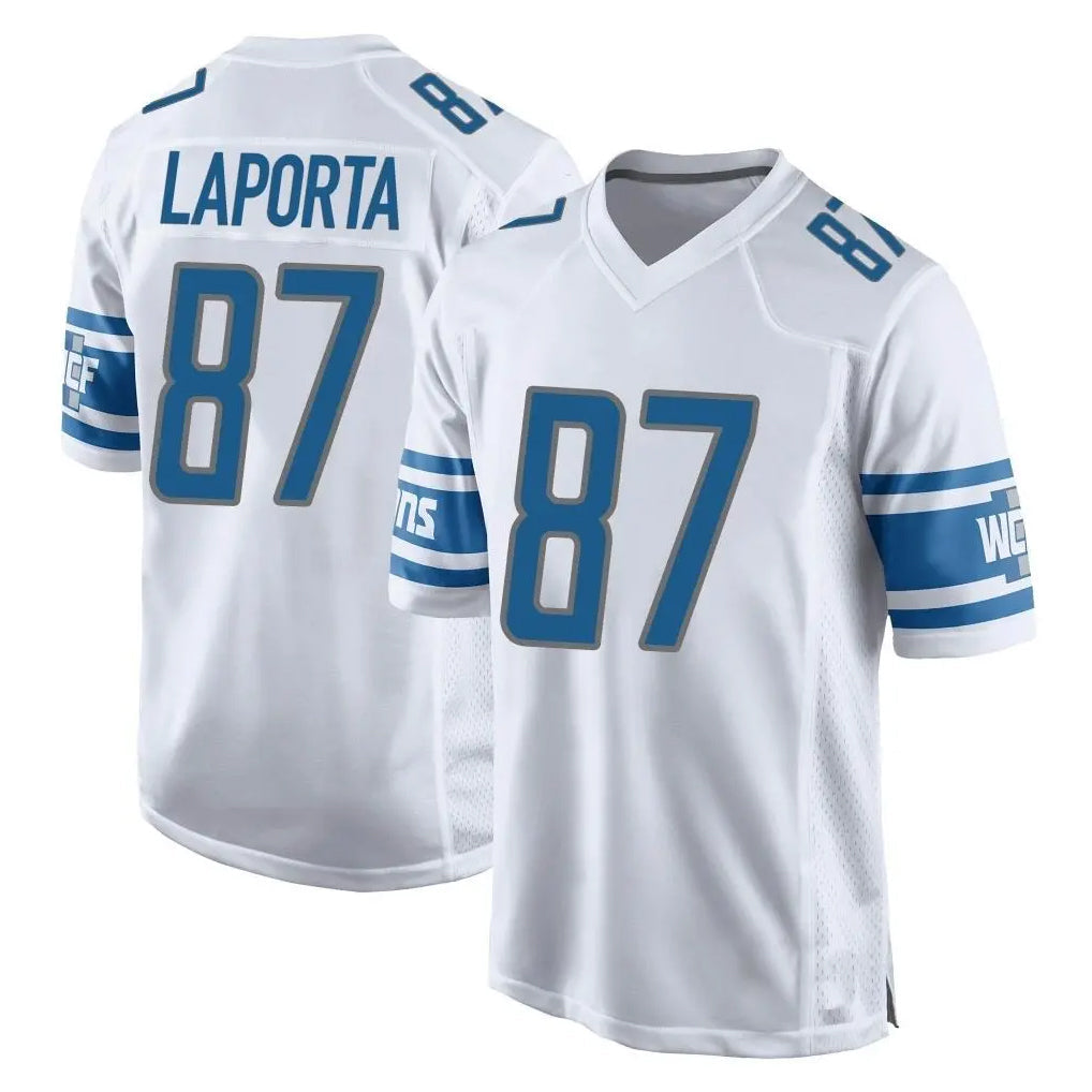 Choea D.Lions #87 Sam LaPorta Player White Home Game Stitched Jerseys