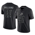 Choea D.Lions #91 Tyleik Williams Player Black Reflective Limited Home Game Stitched Jerseys