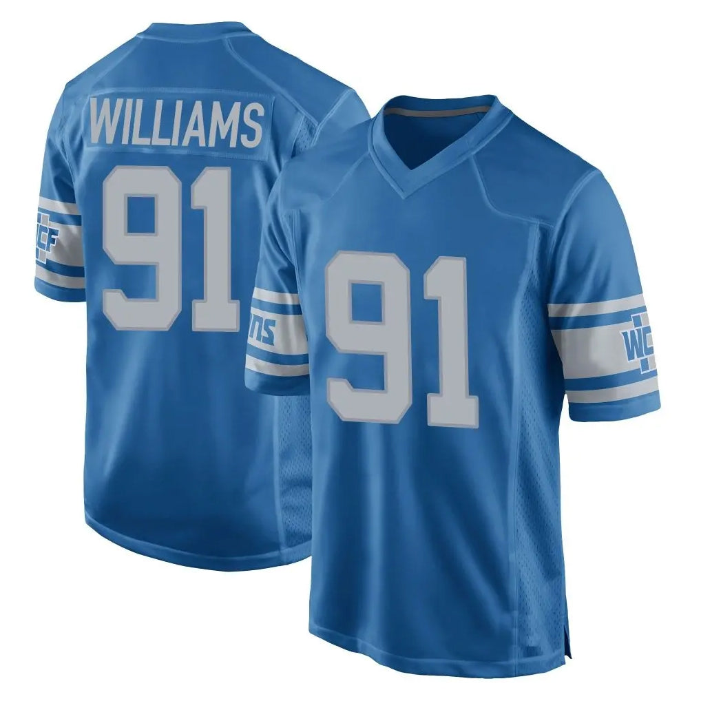 Choea D.Lions #91 Tyleik Williams Player Blue Vapor Untouchable Throwback Game Stitched Jerseys