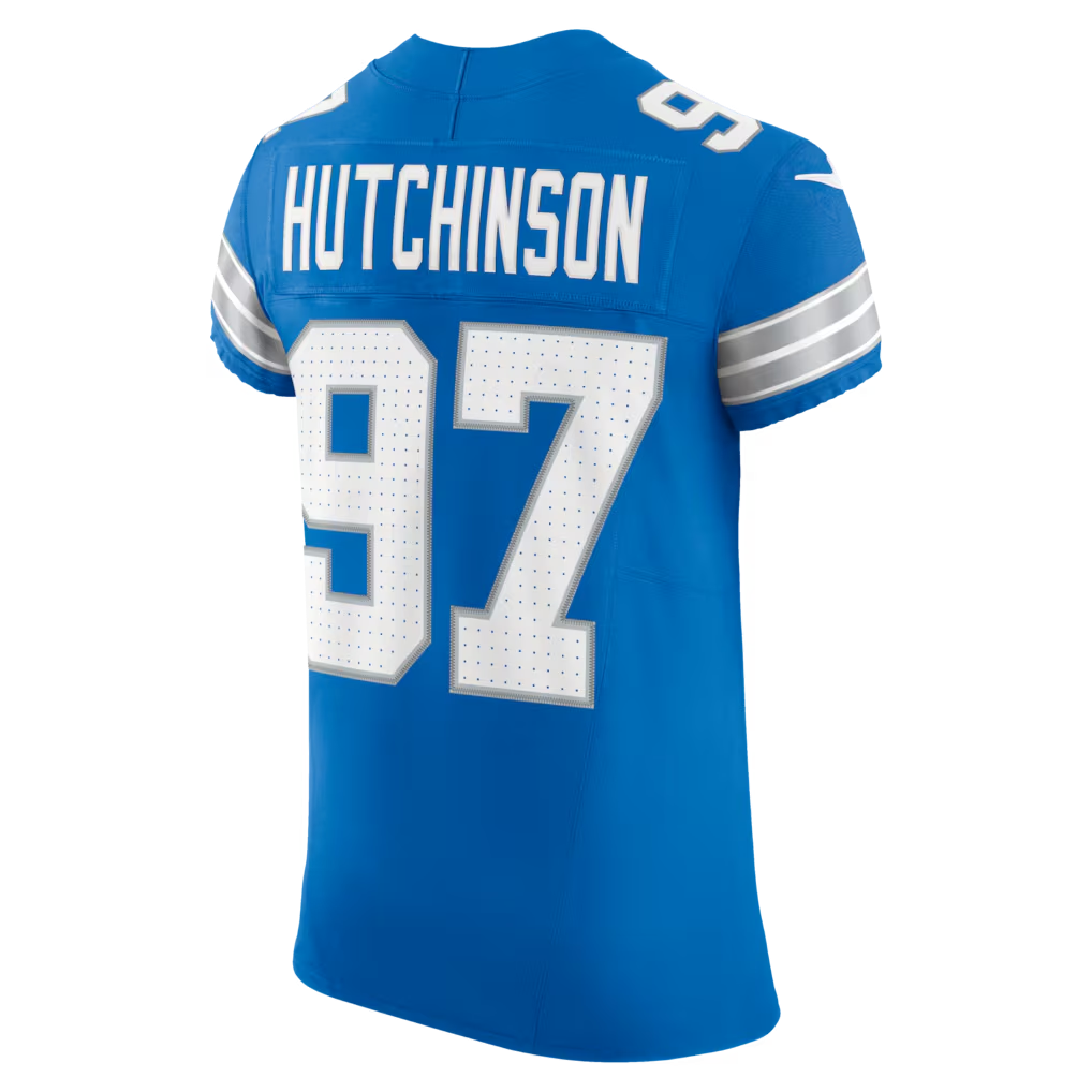 Choea D.Lions #97 Aidan Hutchinson Blue Team Vapor F.U.S.E. Elite Stitched Jerseys