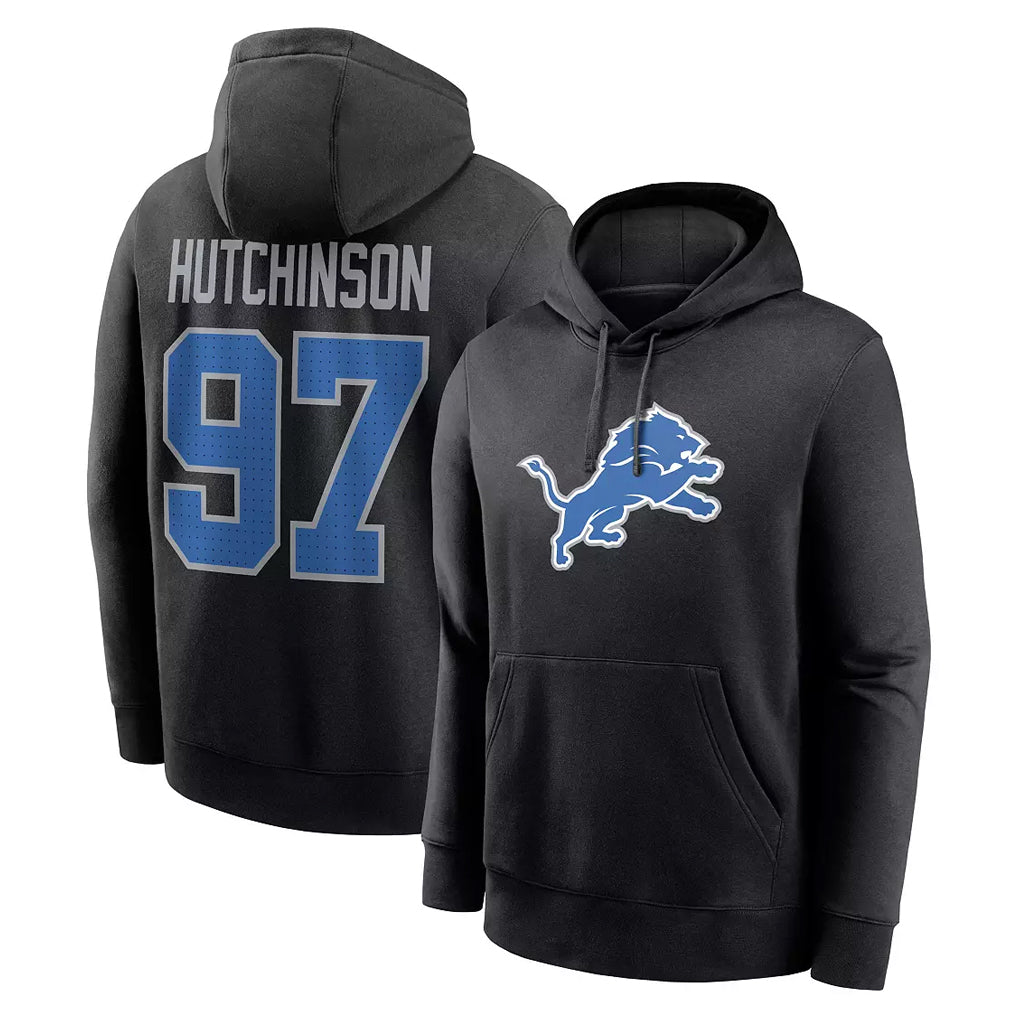 Choea D.Lions #97 Aidan Hutchinson Player Black Pullover Hoodies Limited Game Stitched Jerseys