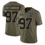 Choea D.Lions #97 Aidan Hutchinson Player Olive 2025 Salute To Service Limited Home Game Stitched Jerseys