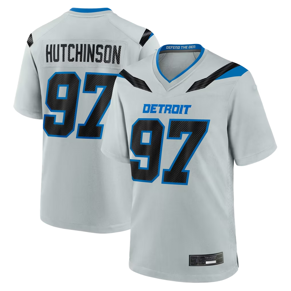 Choea D.Lions #97 Aidan Hutchinson Silver 2026 Rivalries Collection Game Stitched Jerseys