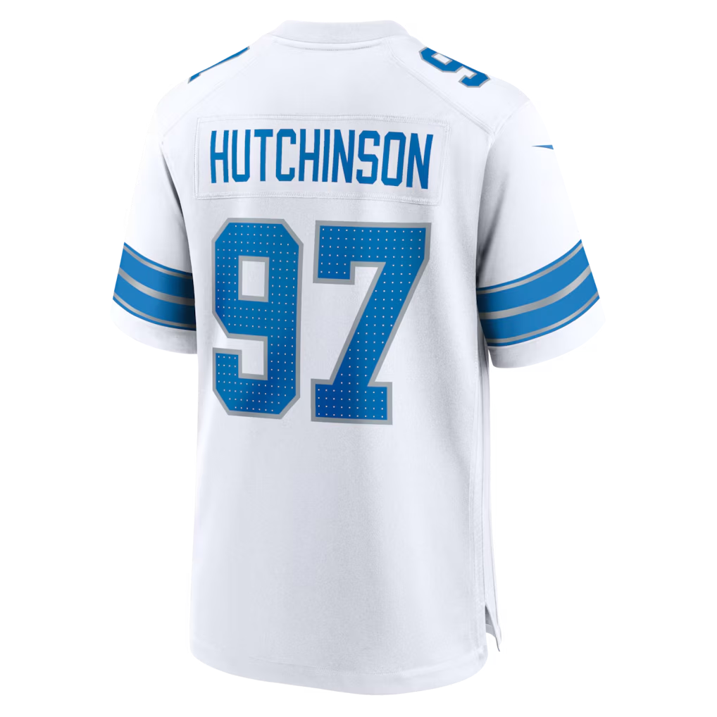 Choea D.Lions #97 Aidan Hutchinson White Game Stitched Jerseys