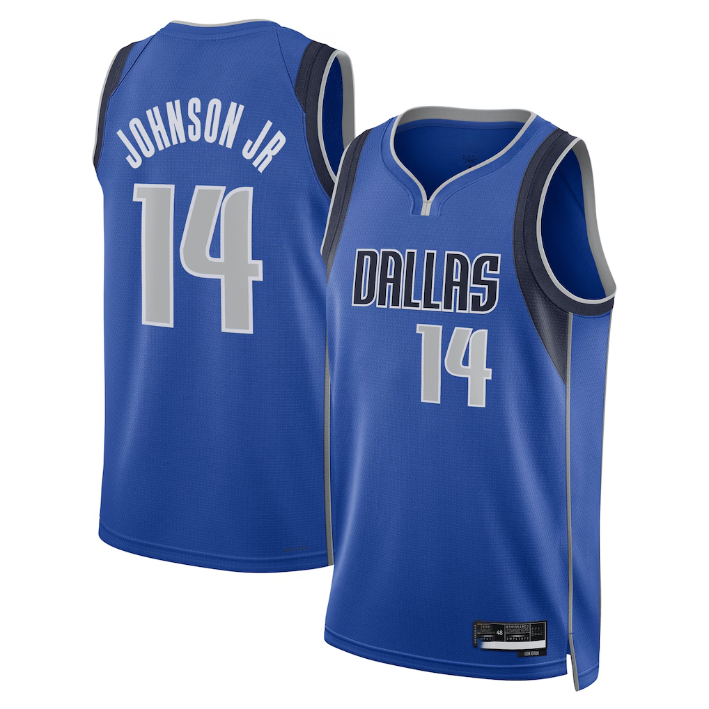 Choea D.Mavericks #14 Morez Johnson Jr. Blue Icon Swingman Stitched Jerseys