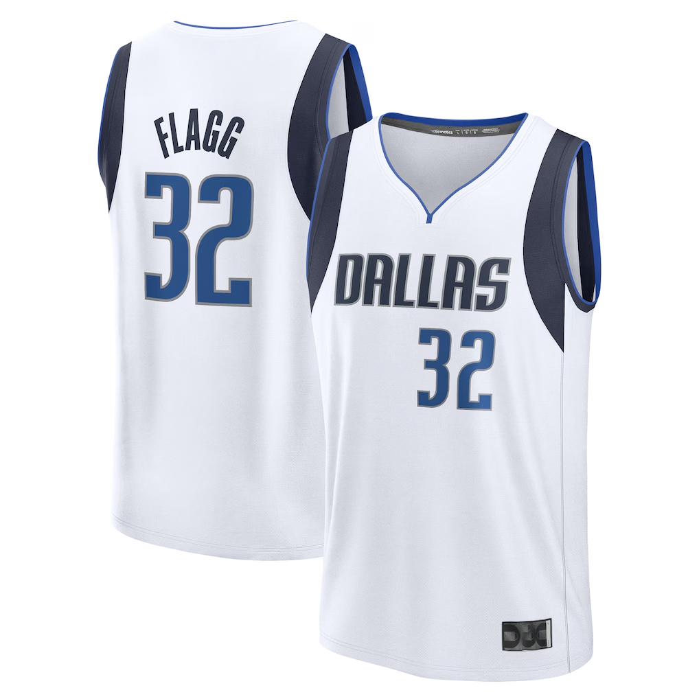 Choea D.Mavericks #32 Cooper Flagg White 2025 Draft First Round Pick Fast Break Replica Jerseys - Association Edition