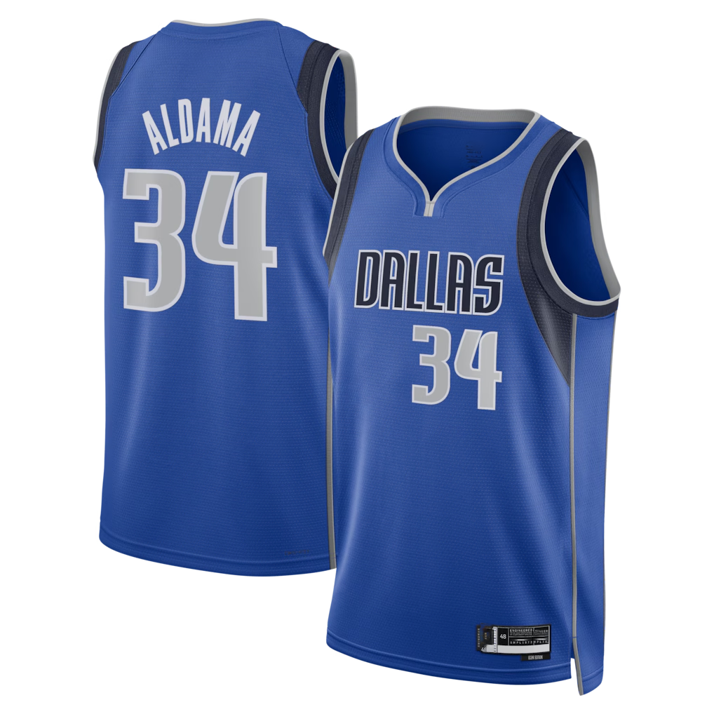 Choea D.Mavericks #34 Santi Aldama Blue Icon Edition Swingman Stitched Jerseys