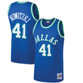 Choea D.Mavericks #41 Dirk Nowitzki Mitchell & Ness Blue 199899 Hardwood Classics Swingman Jerseys
