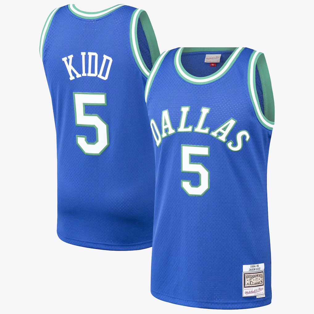 Choea D.Mavericks #5 Jason Kidd Hardwood Classics Road Jersey By Mitchell & Ness Stitched Jerseys
