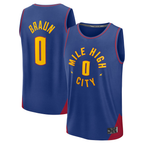 Choea D.Nuggets #0 Christian Braun Blue Fast Break Replica Player Jerseys - Statement Edition