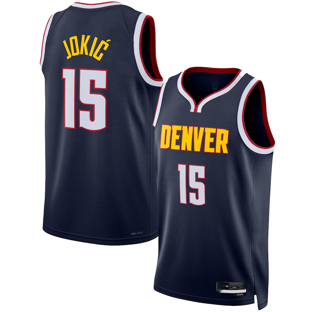 Choea D.Nuggets #15 Nikola Jokic Navy Swingman Jerseys - Icon Edition