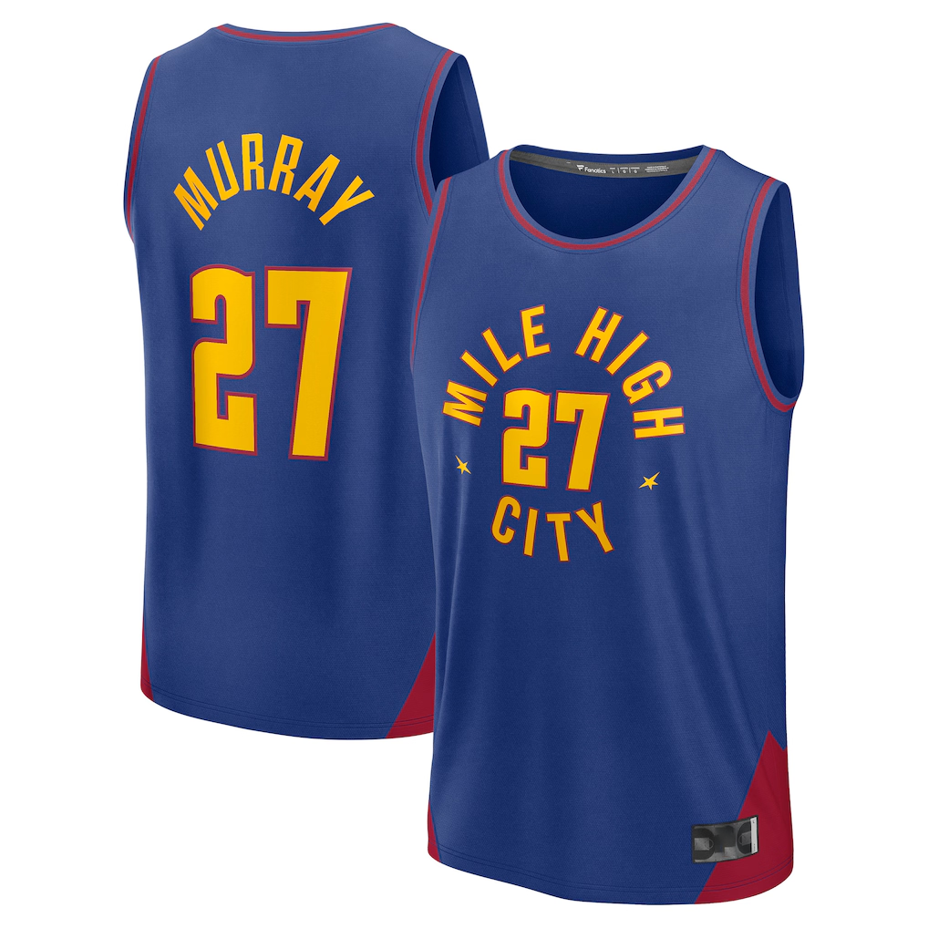 Choea D.Nuggets #27 Jamal Murray Blue Fast Break Replica Player Jerseys - Statement Edition