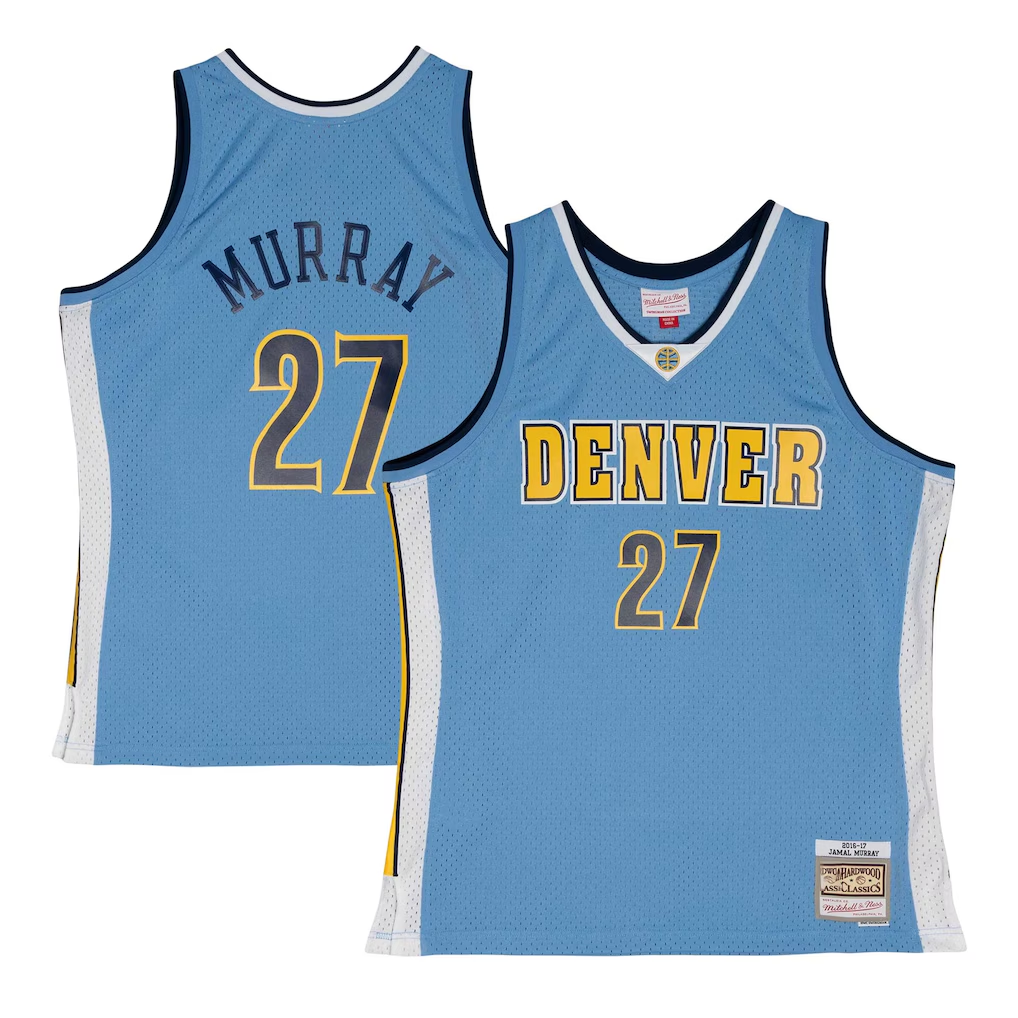 Choea D.Nuggets #27 Jamal Murray Mitchell & Ness Powder Blue 2016-17 Throwback Swingman Jerseys