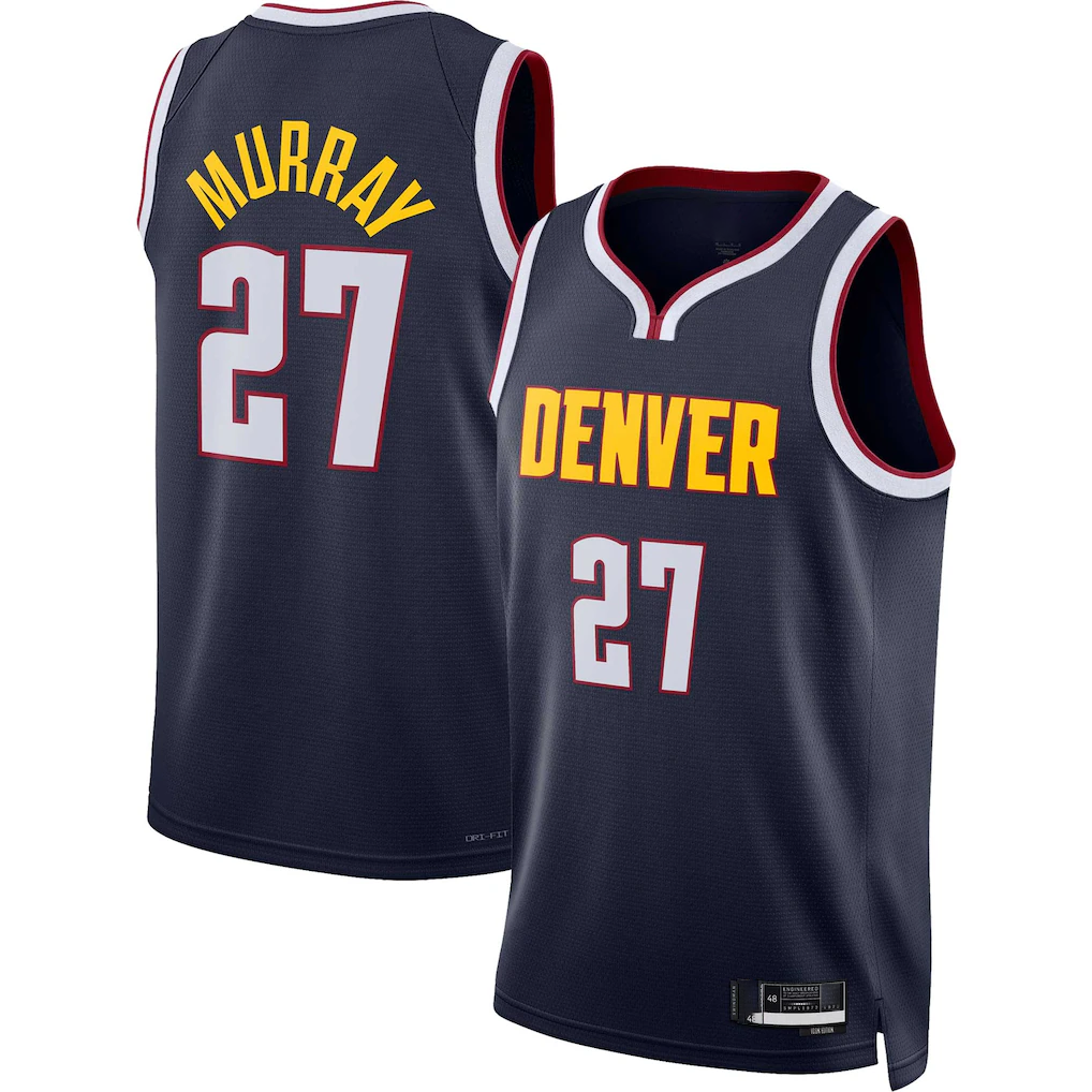 Choea D.Nuggets #27 Jamal Murray Navy Swingman Jerseys - Icon Edition