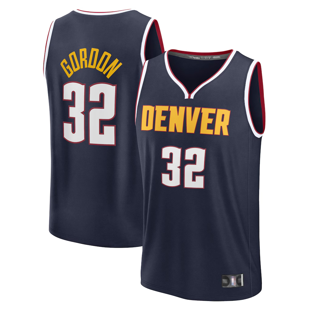 Choea D.Nuggets #32 Aaron Gordon Navy Fast Break Replica Jerseys - Icon Edition