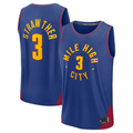Choea D.Nuggets #3 Julian Strawther Blue Fast Break Replica Player Jerseys - Statement Edition