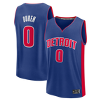 Choea D.Pistons #0 Jalen Duren  Blue Fast Break Replica Jerseys - Icon Edition