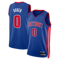 Choea D.Pistons #0 Jalen Duren Blue Swingman Jerseys - Icon Edition