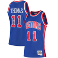 Choea D.Pistons #11 Isiah Thomas Mitchell & Ness Blue 198889 Hardwood Classics Swingman Jerseys