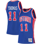 Choea D.Pistons #11 Isiah Thomas Mitchell & Ness Blue 198889 Hardwood Classics Swingman Jerseys