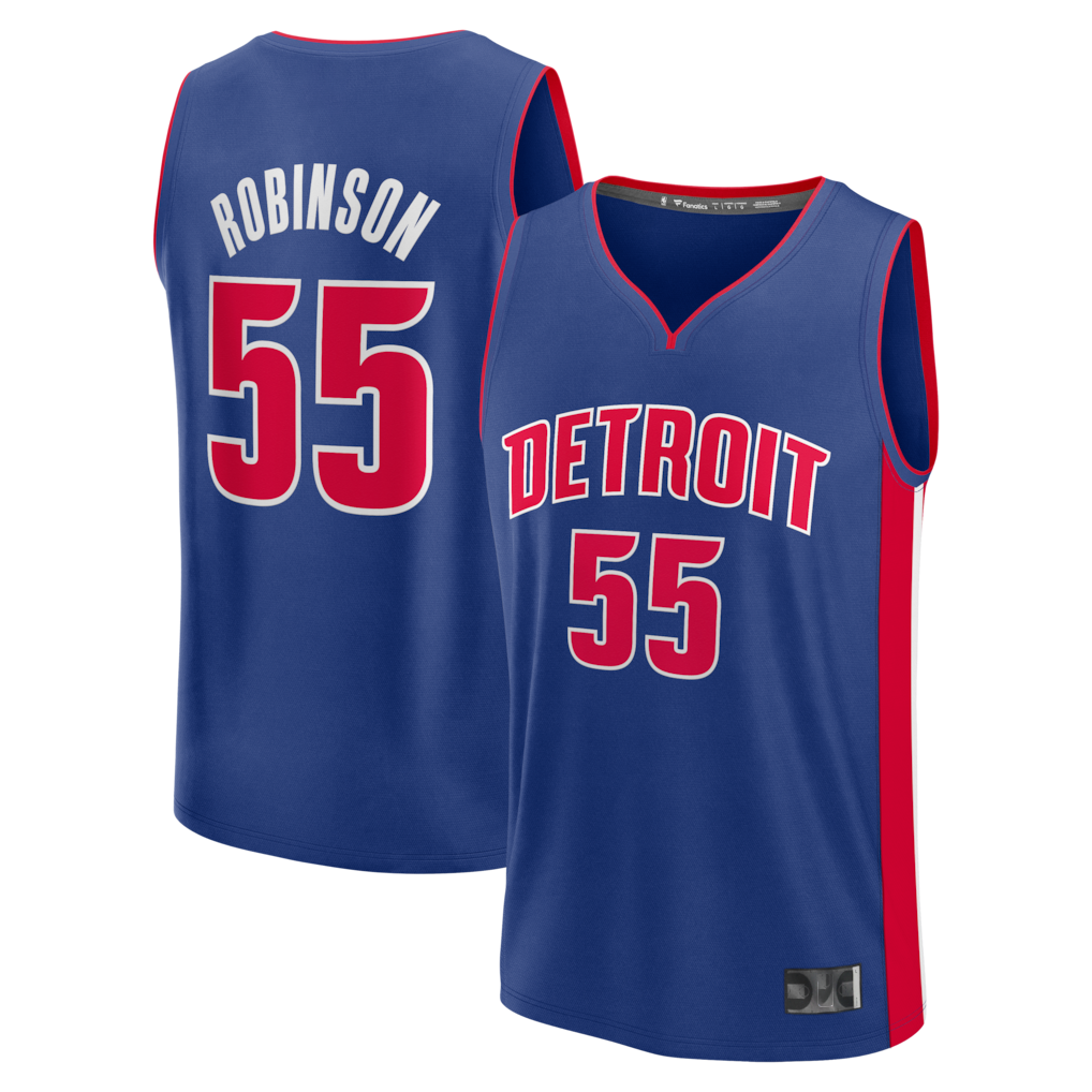 Choea D.Pistons #55 Duncan Robinson  Blue Fast Break Jerseys - Icon Edition