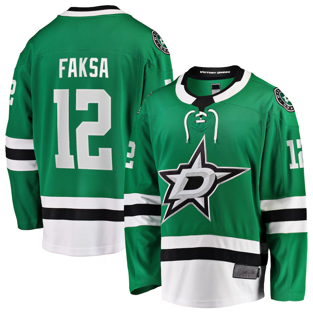 Choea D.Stars #12 Radek Faksa Kelly Green Home Breakaway Jerseys