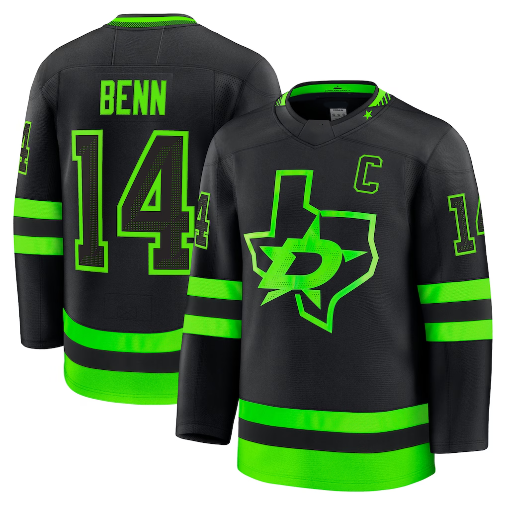 Choea D.Stars #14 Jamie Benn Black Alternate Premium Jerseys
