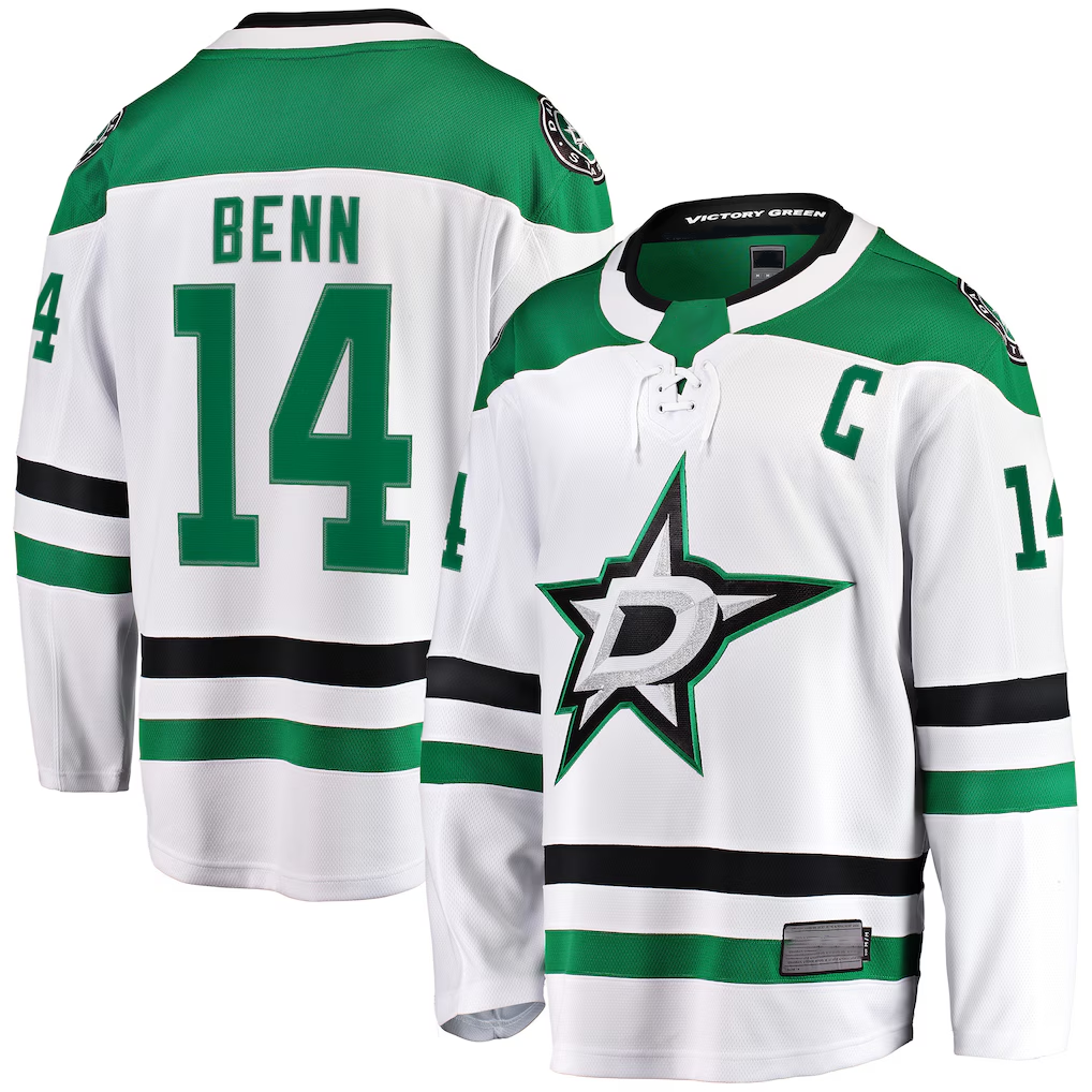 Choea D.Stars #14 Jamie Benn White Breakaway Jerseys