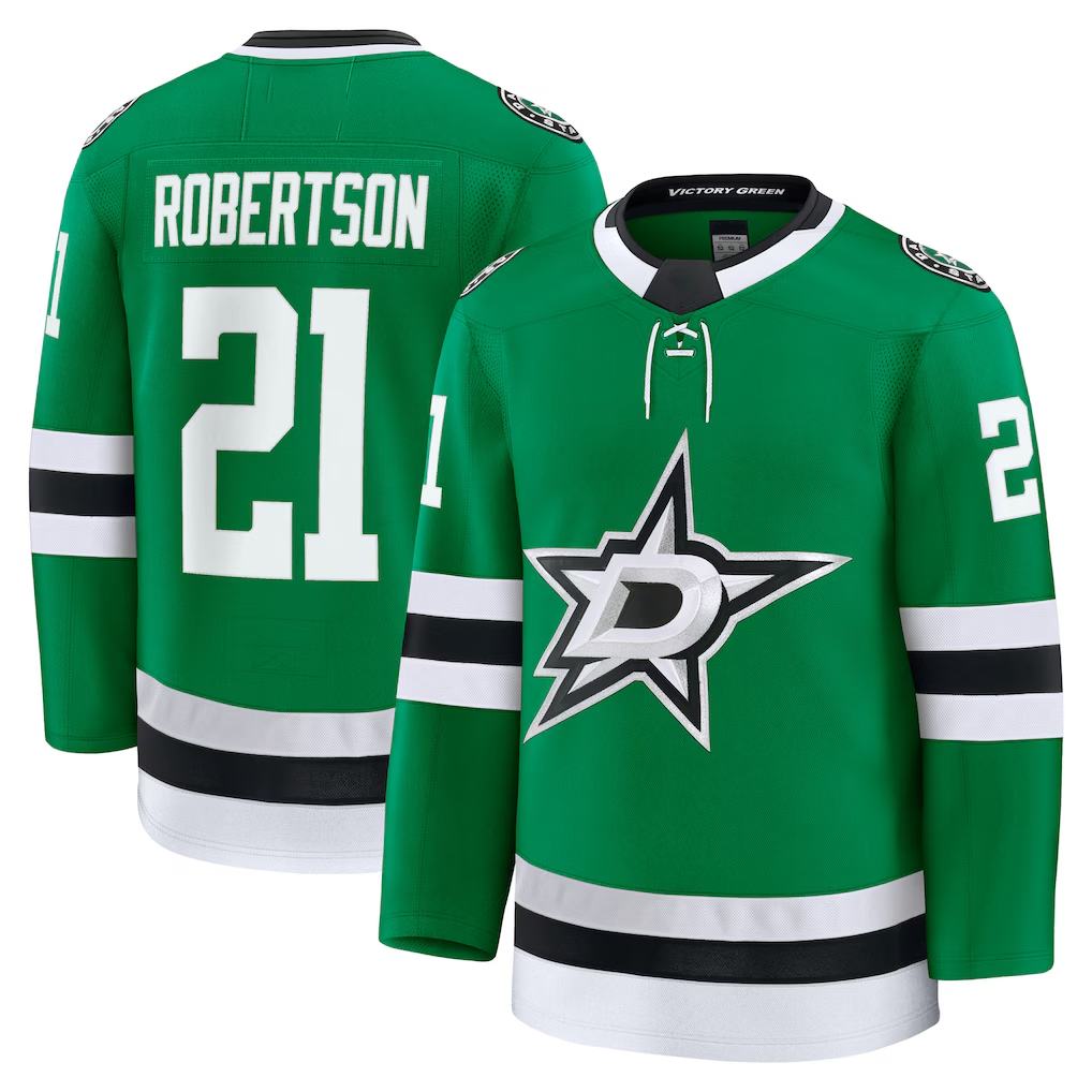 Choea D.Stars #21 Jason Robertson Kelly Green Home Premium Jerseys