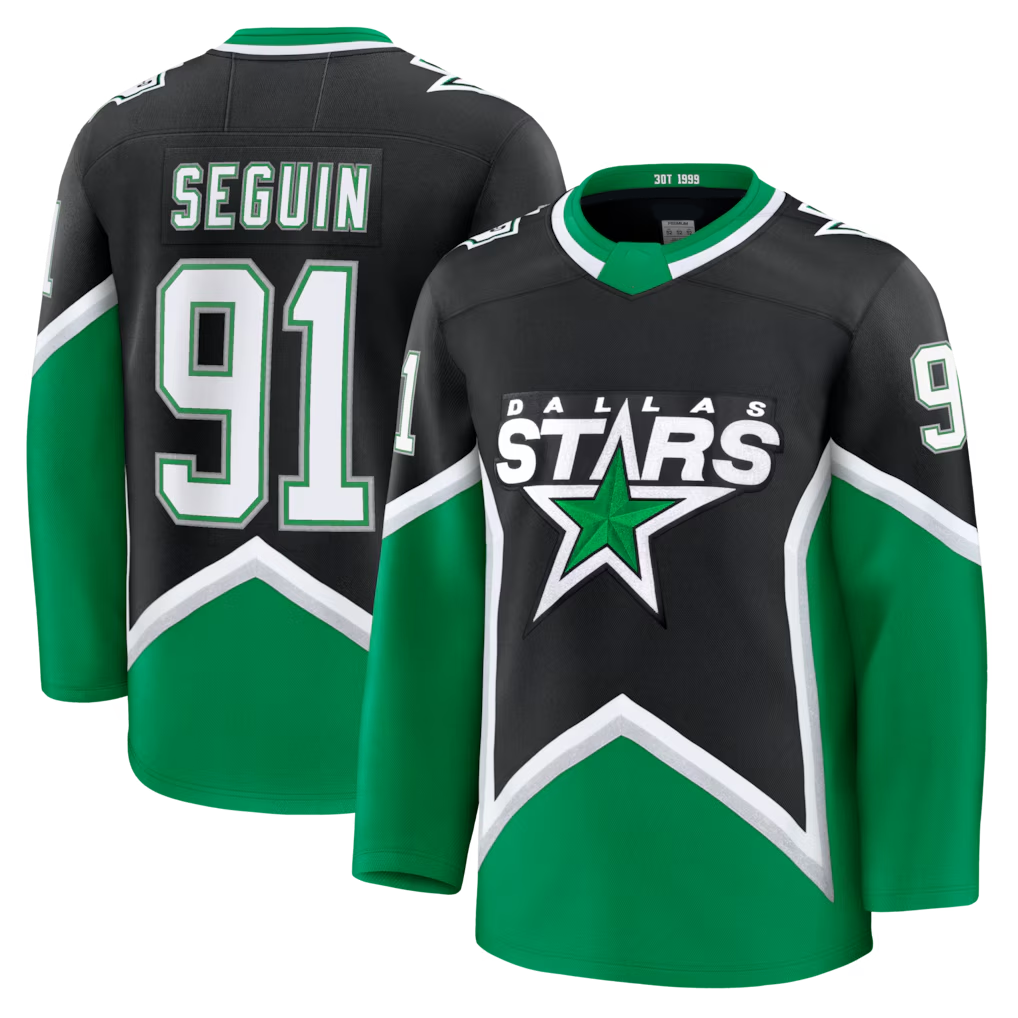 Choea D.Stars #91 Tyler Seguin Black Alternate Premium Jerseys