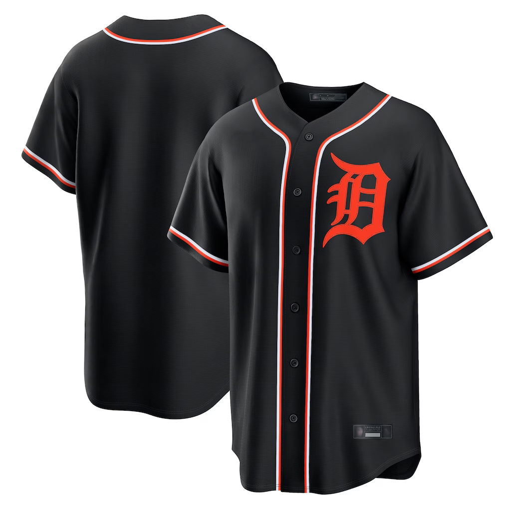 Choea D.Tigers Black Fashion Out Home Game Blank Player Stitched Jerseys