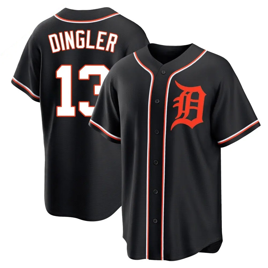 Choea D.Tigers #13 Dillon Dingler Player Black Fashion Out Home Game Stitched Jerseys